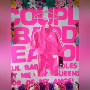 #1414👉🏼 BABY GIRL PINK ADIDAS SWEATSUIT